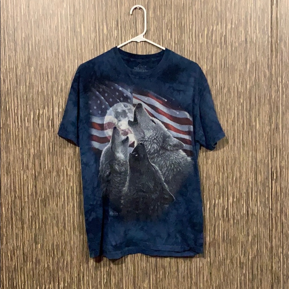 Men’s Acid washed wolf casual T-shirt